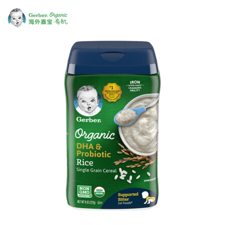 嘉宝 有机DHA益生菌原味米粉227g/罐