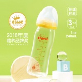 Pigeon 贝亲 AA71 自然实感 宽口径玻璃奶瓶 240ml M码奶嘴