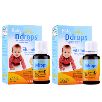 Ddrops d3 baby婴幼儿维生素D3滴剂 2瓶装