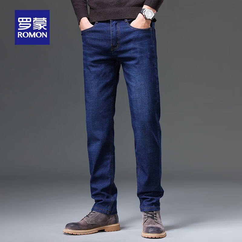 罗蒙 男直筒牛仔裤