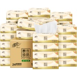 清风 原木纯品抽纸3层100抽24包