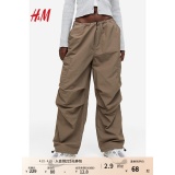 H&M 女夏季复古学院风工装裤