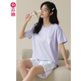 芬腾 女士带胸垫全棉家居服套装