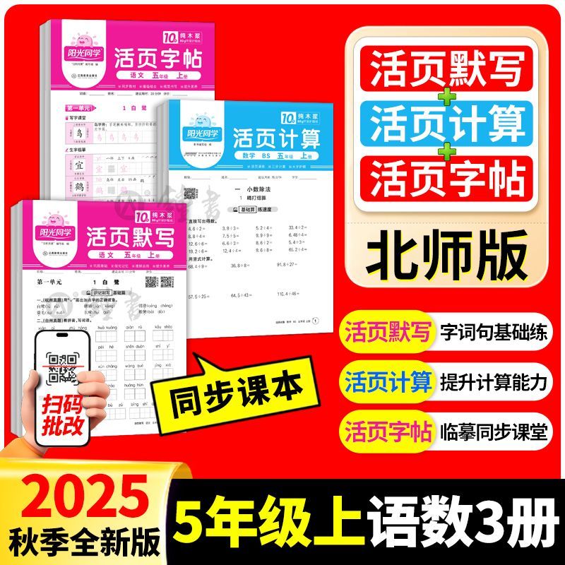 阳光同学 活页默写计算/语文